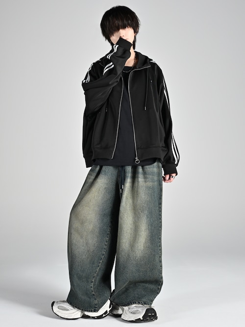 line sleeve track zip parker jacket / ラインスリーブトラック