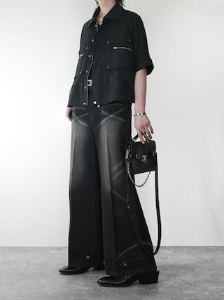 「ADRER（アドラー）のextra quality wide flare pants/エクストラクオリティワイドフレアパンツ（その他パンツ）」を使った、犬飼京 inukai keiさん（メンズ・183cm）の春コーディネート