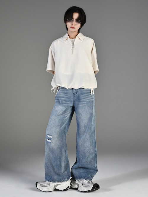ADRER 夏服　2点。シャツ、ハーフジップ ADRER シャツ Double half zip cotton nylon pullover/ダブル