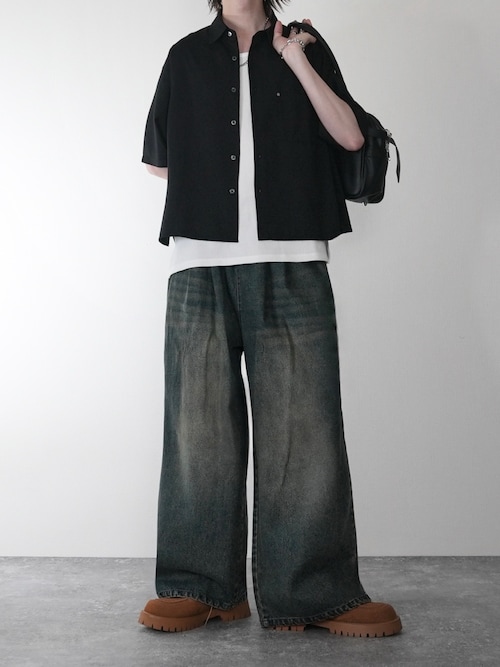 Waffle Layered Cropped Tank Top / Absorbent Quick Dry / ワッフル
