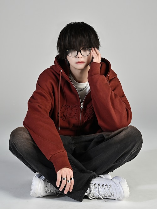 heavy weight logo semi short vintage double zip parker