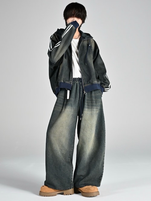 line sleeve track zip parker jacket / ラインスリーブトラックジップ