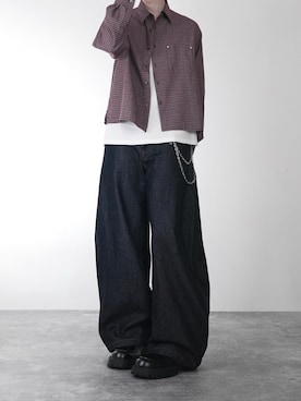 「ADRER（アドラー）のChunky Hybrid Loafer  - +6.5cm - / チャンキーハイブリッドローファー（ローファー、ブラック系）」を使った、犬飼京 inukai keiさん（メンズ・183cm）の夏コーディネート