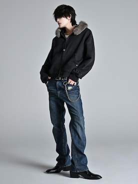 「アイテム（リング）」を使った、犬飼京 inukai keiさん（メンズ・183cm）の冬コーディネート