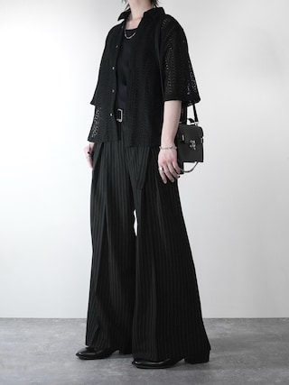 「ADRER（アドラー）の3way mesh / cotton combination layered tank top（タンクトップ）」を使った、犬飼京 inukai keiさん（メンズ・183cm）の春コーディネート