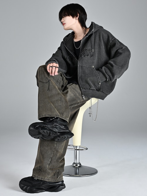 アドバンスド パック ダブルジップ エンボスロゴ パーカー カモ柄 サイズ0 アドバンスド パック ダブルジップ エンボスロゴ パーカー カモ