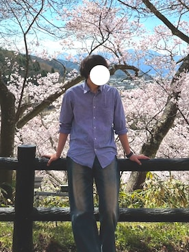 「YOLO（ヨーロ）のアイテム（デニムパンツ、ブラック系）」を使った、ハラハラさん（メンズ・170cm）の夏コーディネート