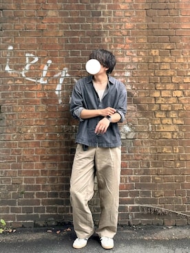 「WYM LIDNM（ウィム バイ リドム）のCOOL DRY LAYERED TANK TOP（タンクトップ）」を使った、ハラハラさん（メンズ・170cm）の秋コーディネート