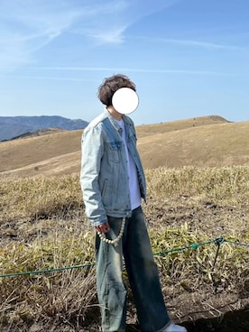 「アイテム（デニムジャケット）」を使った、ハラハラさん（メンズ・170cm）の夏コーディネート