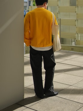「Paraboot（パラブーツ）の＜Paraboot（パラブーツ）＞【別注】 ビットデッキシューズ†（モカシン/デッキシューズ、ブラック系）」を使った、taigaさん（メンズ・165cm）の夏コーディネート
