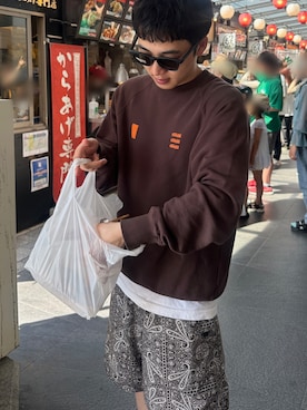「DAIWA PIER39（ダイワピア39）のDAIWA PIER39 | TECH MARINE SHORTS PAISLEY MEN（その他パンツ、ブラウン系）」を使った、taigaさん（メンズ・165cm）の夏コーディネート