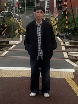 「GERMAN TRAINER（ジャーマントレーナー）の[ ジャーマントレーナー ] SC GERMAN TRAINER スニーカー（スニーカー、ホワイト系）」を使った、taigaさん（メンズ・165cm）の夏コーディネート