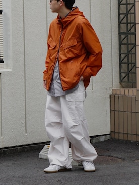 「GERMAN TRAINER（ジャーマントレーナー）の[ ジャーマントレーナー ] SC GERMAN TRAINER スニーカー（スニーカー、ホワイト系）」を使った、taigaさん（メンズ・165cm）の夏コーディネート