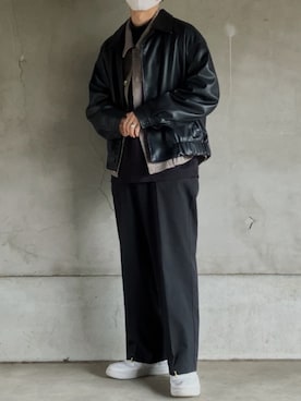 「ショートブルゾン」｜「アイテム（その他）」を使った、taigaさん（メンズ・165cm）の秋コーディネート