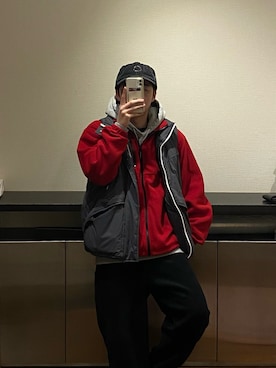 「Nine Tailor（ナインテイラー）の【Nine Tailor/ナインテーラー】Glabra Circle Cap N-1109（キャップ、ブラック系）」を使った、taigaさん（メンズ・165cm）の夏コーディネート