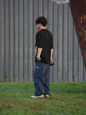 「BROKEN BASE（ブロークンベース）のアイテム」を使った、taigaさん（メンズ・165cm）の春コーディネート