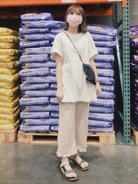 「アイテム（アナログ腕時計、ピンク系）」を使った、Akina さん（レディース・158cm）の夏コーディネート