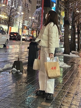 「MARC JACOBS（マークジェイコブス）のアイテム（トートバッグ）」を使った、r27さん（レディース・160cm）の冬コーディネート