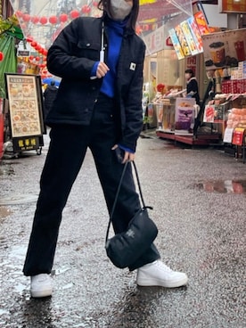 「Carhartt（カーハート）のアイテム（ジャケット/アウター）」を使った、r27さん（レディース・160cm）の冬コーディネート