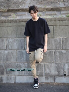 黒tシャツ のメンズ人気ファッションコーディネート 髪型 ボウズ Wear