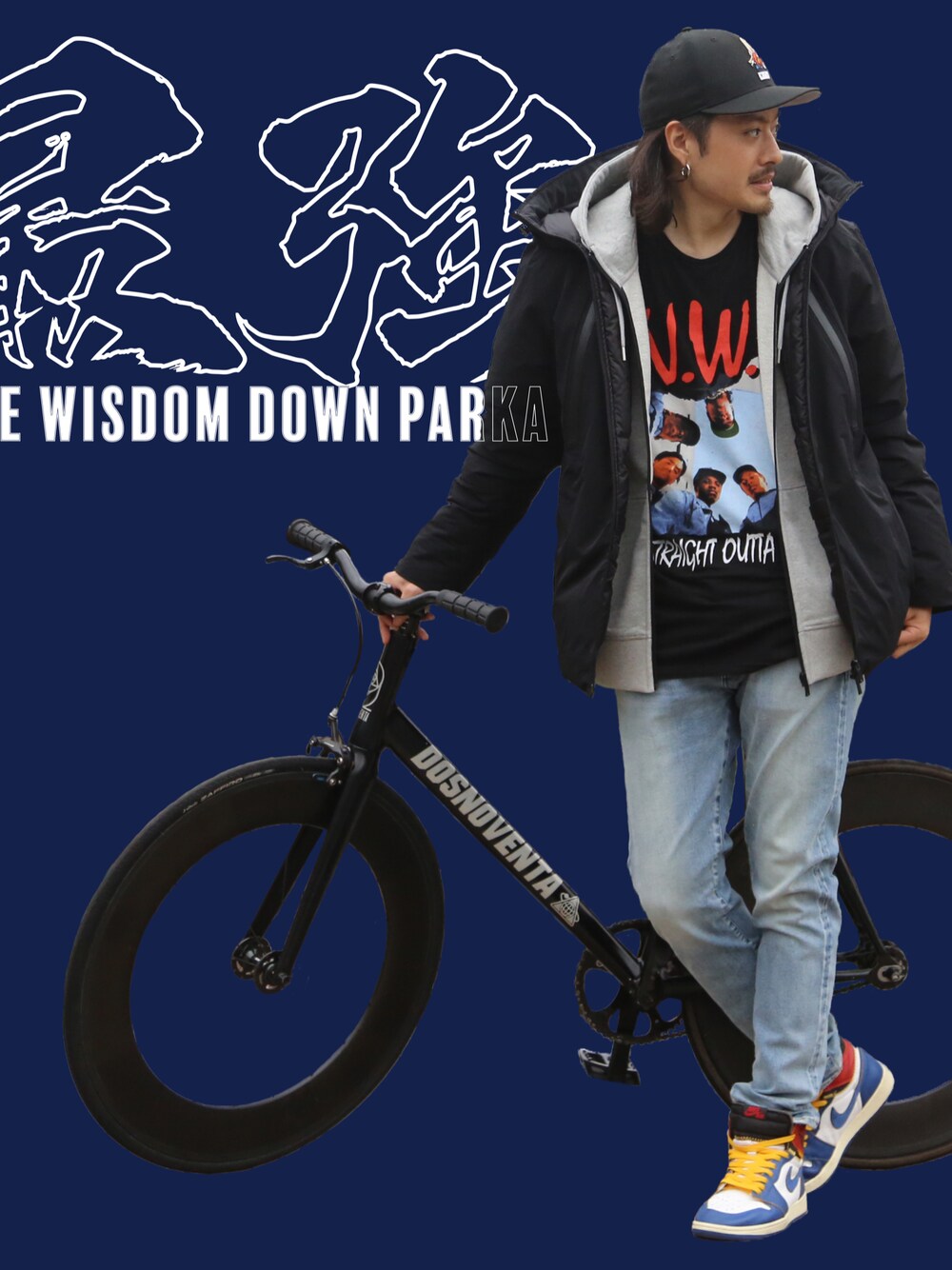 その他のダウンジャケット/コート、その他のデニムパンツ、その他のパーカーを着用したメンズの冬コーディネートの1枚目の写真