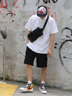 「RE:LORE（リロア）のアイテム（トップス）」を使った、RE:LORE™さん（メンズ・178cm）の夏コーディネート