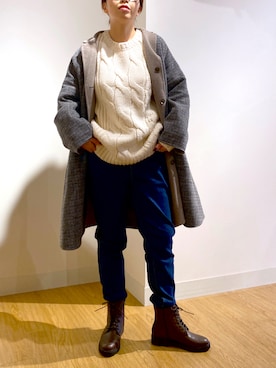 「studio CLIP（スタディオクリップ）のアイテム（その他アウター）」を使った、す〜さん（レディース・166cm）の秋コーディネート