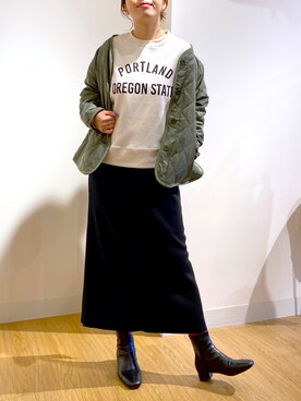 「studio CLIP（スタディオクリップ）のアイテム（ブルゾン）」を使った、す〜さん（レディース・166cm）の秋コーディネート