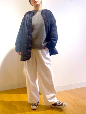 「studio CLIP（スタディオクリップ）のアイテム（その他アウター）」を使った、す〜さん（レディース・166cm）の秋コーディネート