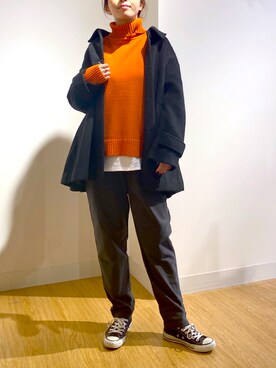 「studio CLIP（スタディオクリップ）のアイテム（その他アウター）」を使った、す〜さん（レディース・166cm）の秋コーディネート