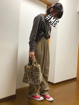 「BEAMS BOY（ビームスボーイ）のアイテム（ヘアピン）」を使った、こたmamaさん（レディース・154cm）の秋コーディネート