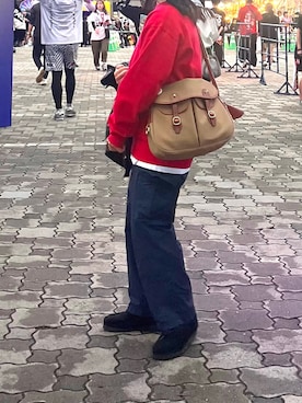 「BRADY」｜「アイテム（モカシン/デッキシューズ）」を使った、ようこさん（レディース・162cm）の冬コーディネート