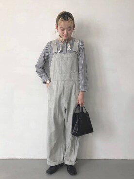 「URBAN RESEARCH ROSSO」｜「アイテム（オールインワン・サロペット）」を使った、スズノさん（レディース・162cm）の冬コーディネート