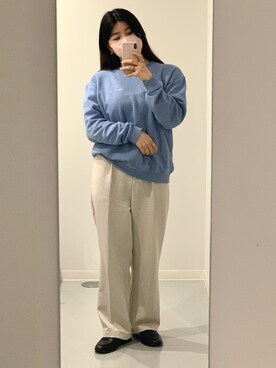 スウェットを使った 水色 のレディース人気ファッションコーディネート 季節 6月 8月 Wear
