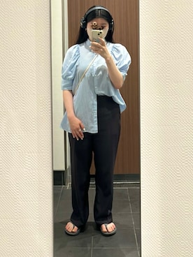 「OOFOS（ウーフォス）のOOFOS/ウーフォス  OORIGINAL/ウーオリジナル リカバリーサンダル（サンダル、グレー系）」を使った、しゃかりき・リラックスさん（レディース・159cm）の春コーディネート