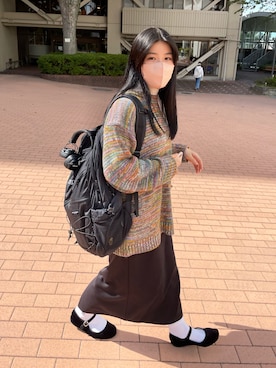 「アイテム（バレエシューズ）」を使った、しゃかりき・リラックスさん（レディース・159cm・10代）の秋コーディネート