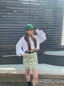 「ENVYM（アンビー）のアイテム（帽子）」を使った、TSUBASAさん（レディース・154cm）の春コーディネート