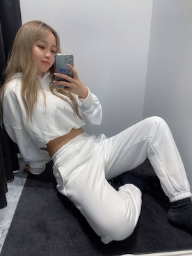 「アイテム（スウェット）」を使った、TSUBASAさん（レディース・154cm）の夏コーディネート