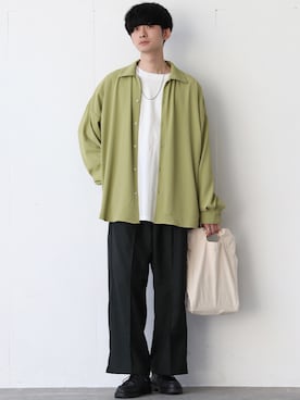「ピスタチオ」｜Fujino Masaruさん（メンズ・180cm）の春コーディネート
