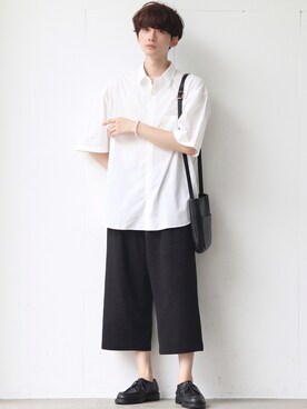 「SHAREEF（シャリーフ）のアイテム（その他パンツ）」を使った、Fujino Masaruさん（メンズ・180cm）の夏コーディネート