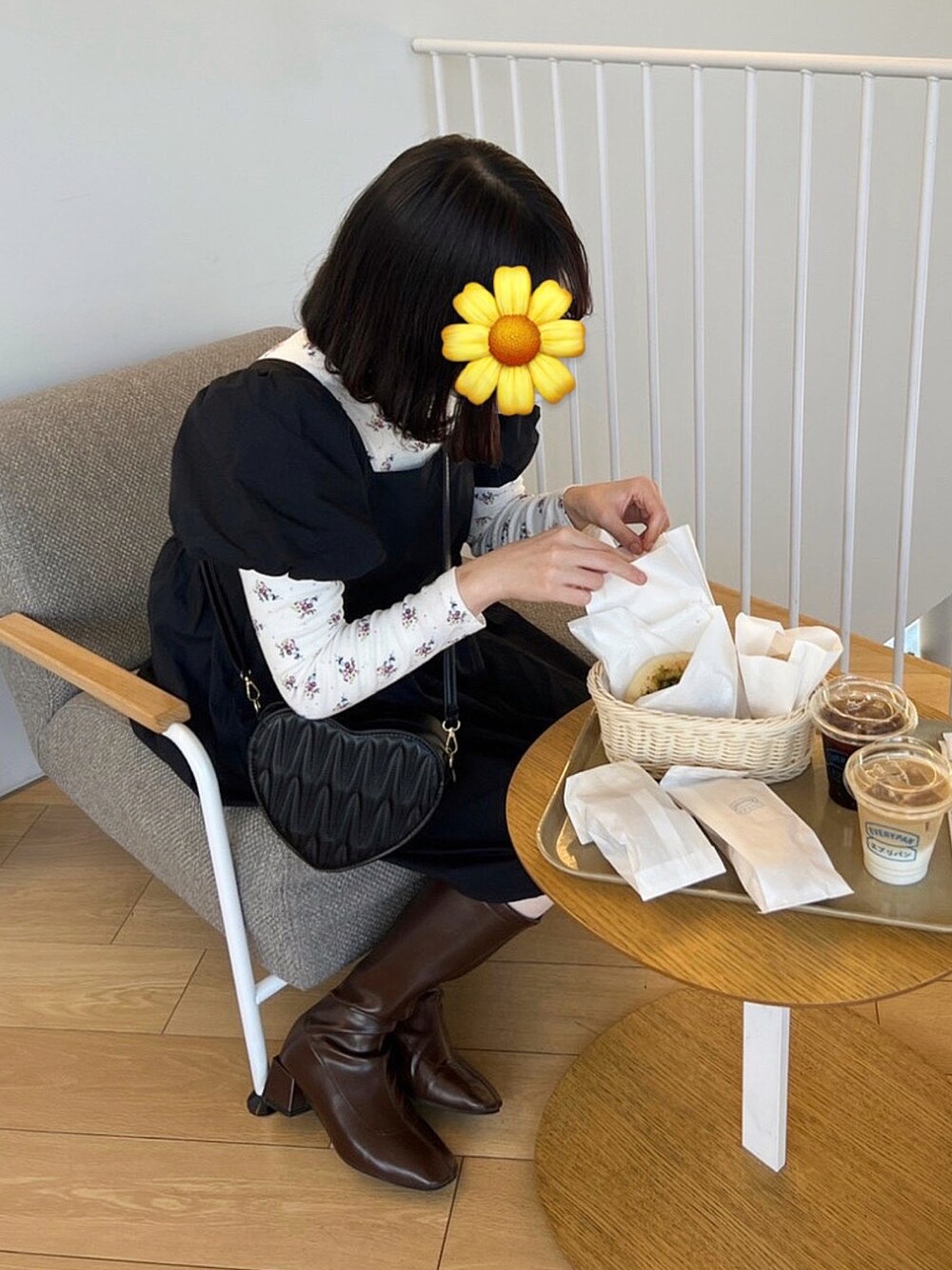 épine label rib cotton high neck flower épine label rib cotton high neck flower ice blu