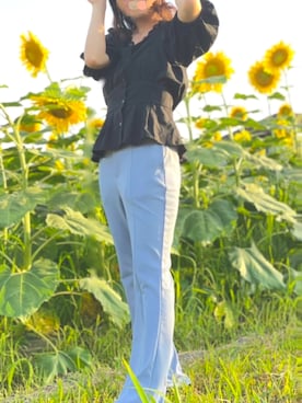 「ひまわり畑」｜「アイテム（その他シューズ）」を使った、たらマヨさん（レディース・152cm）の夏コーディネート
