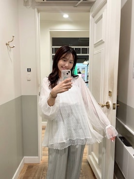 「A part by（アパートバイ）のアイテム（その他パンツ）」を使った、miyuさん（レディース・154cm）の春コーディネート