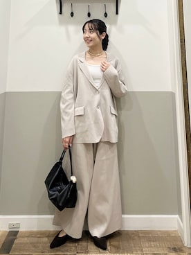「アイテム（パンツドレス）」を使った、miyuさん（レディース・154cm）の秋コーディネート