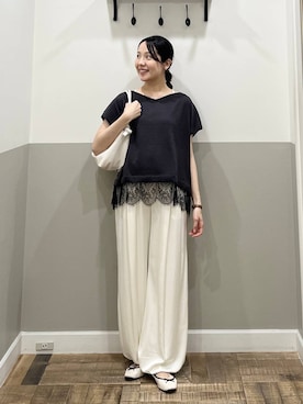 「A part by（アパートバイ）のハートモチーフバッグ（ショルダーバッグ、ホワイト系）」を使った、miyuさん（レディース・154cm）の夏コーディネート
