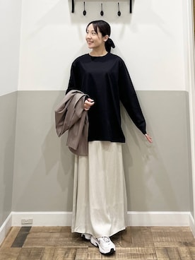 「A part by（アパートバイ）のＷライクテーラードスリットジャケット（テーラードジャケット）」を使った、miyuさん（レディース・154cm）の秋コーディネート