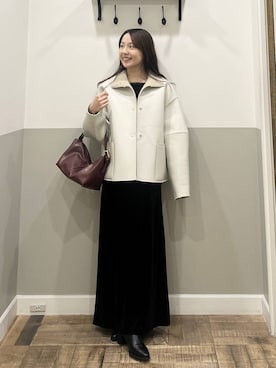 「SNAP_apart by lowrys」｜「アイテム（ブルゾン）」を使った、miyuさん（レディース・154cm）の冬コーディネート