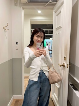 「A part by（アパートバイ）のApbコクーンデニムパンツ≪追加3≫（デニムパンツ）」を使った、miyuさん（レディース・154cm）の春コーディネート