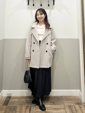 「apart by lowrys」｜「アイテム（ピーコート）」を使った、miyuさん（レディース・154cm）の秋コーディネート
