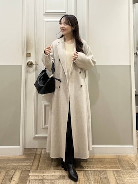 「アイテム（チュニック）」を使った、miyuさん（レディース・154cm）の冬コーディネート